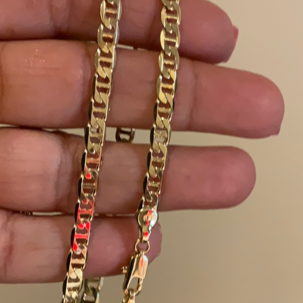 TWO ANKLE BRACELET SET IN 14 K GOLD PLATED